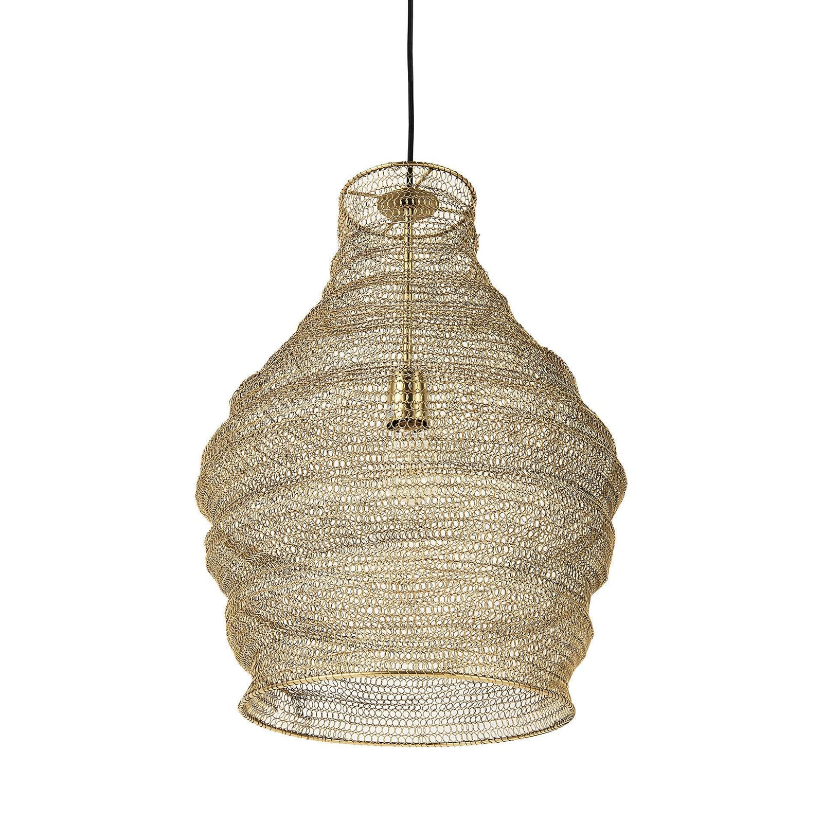 Mercana Halycon 16.0L x 16.0W x 20.0H Gold Mesh and Iron Pendant Light PENDANT LIGHTING