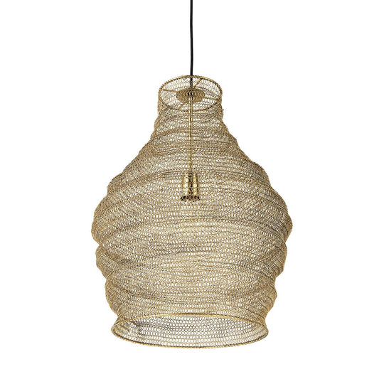 Mercana Halycon 16.0L x 16.0W x 20.0H Gold Mesh and Iron Pendant Light PENDANT LIGHTING