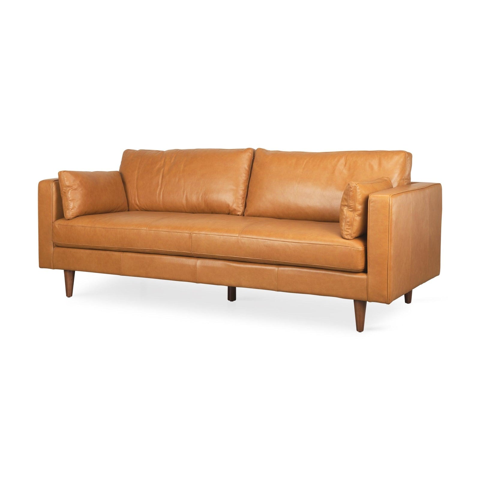 Mercana Elton  87.8L x 37.8W x 34.6H Tan Leather Sofa SOFAS + SECTIONALS