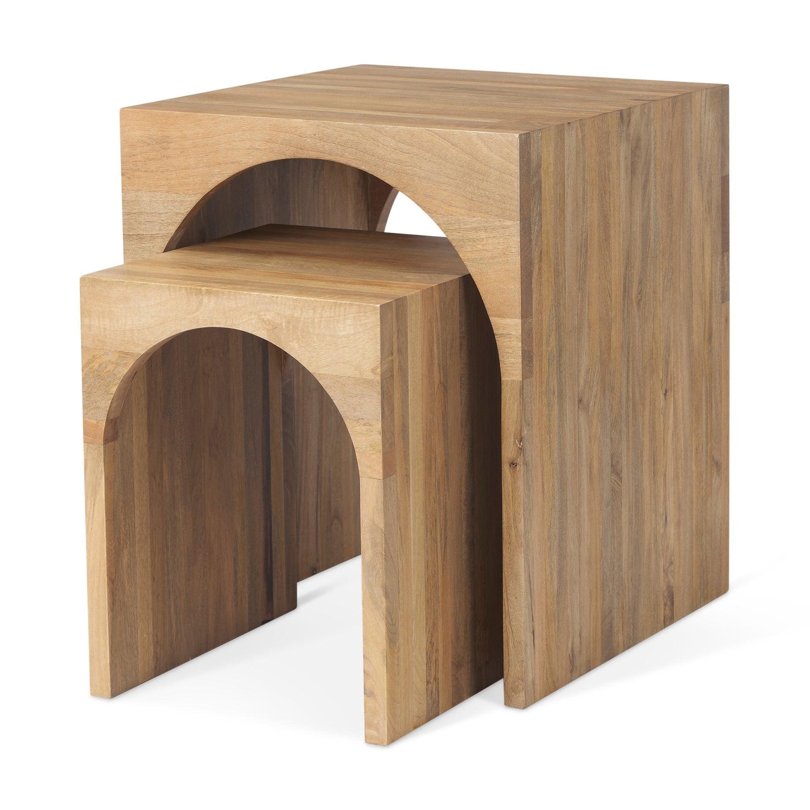 Mercana Chloe 20.0L x 20.0W x 24.0H Set of 2 Cottage Wood Nesting Accent Tables ACCENT TABLES