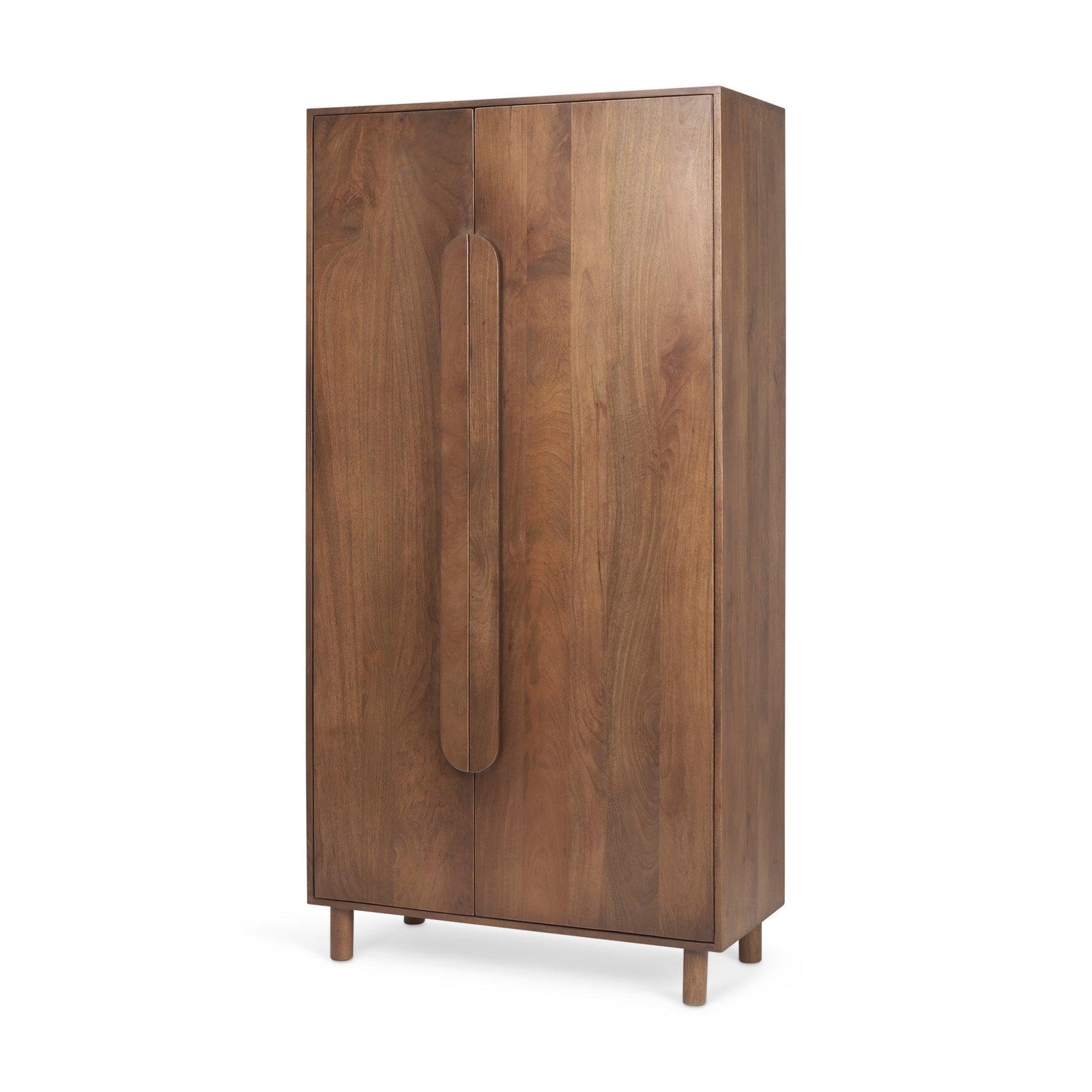 Mercana Astrid Medium Brown Wood Armoire CABINETS