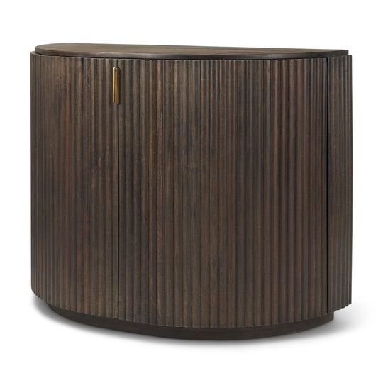 Mercana Terra Fluted Dark Brown 2-Door Accent Cabinet CABINETS