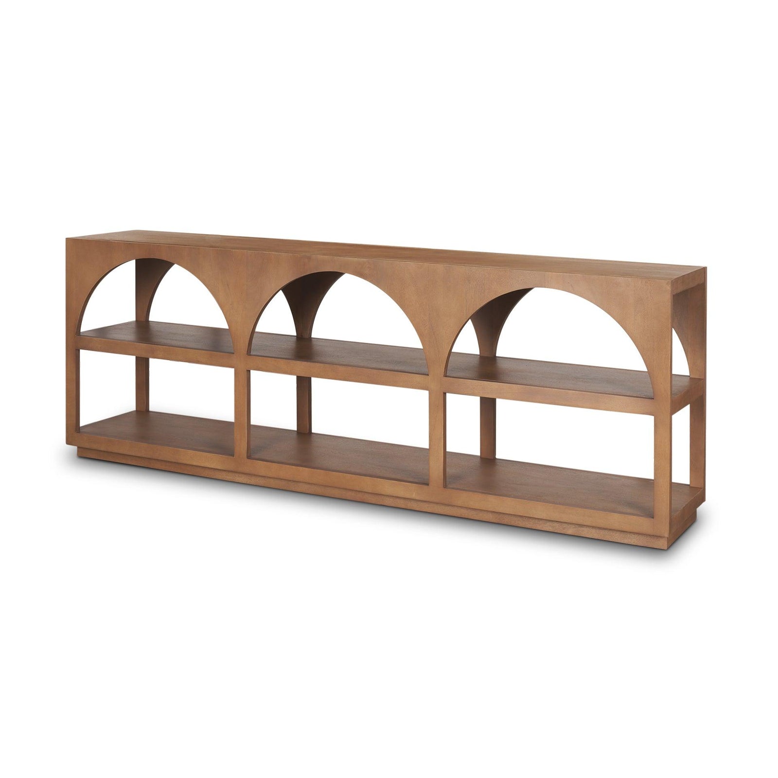 Mercana Bela Large Arched Console Table Medium Brown Wood CONSOLE TABLES