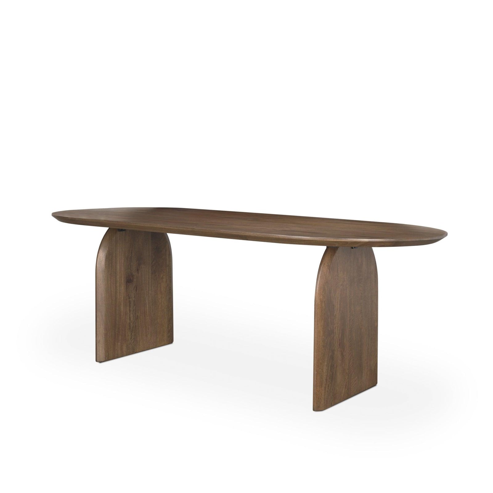 Mercana Isla Oval Dining Table w/Dark Brown Wood Top & Arched Legs DINING TABLES