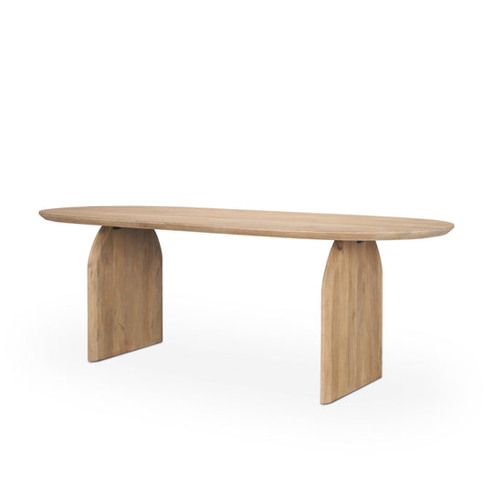 Mercana Isla Oval Dining Table w/Light Brown Wood Top & Arched Legs DINING TABLES