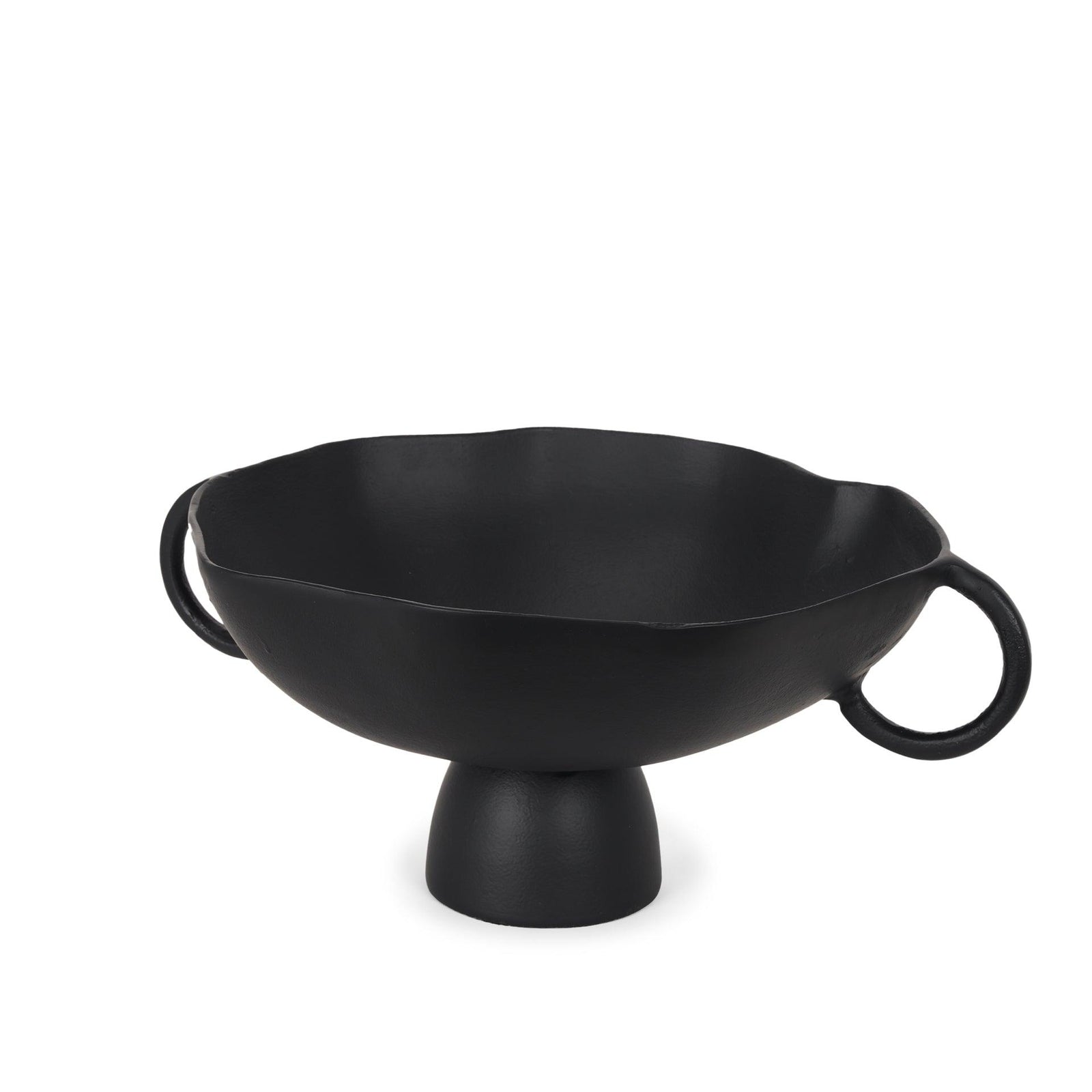 Mercana Radka Large Matte Black Metal Decorative Bowl DECORATIVE TRAYS, PLATES, + BOWLS