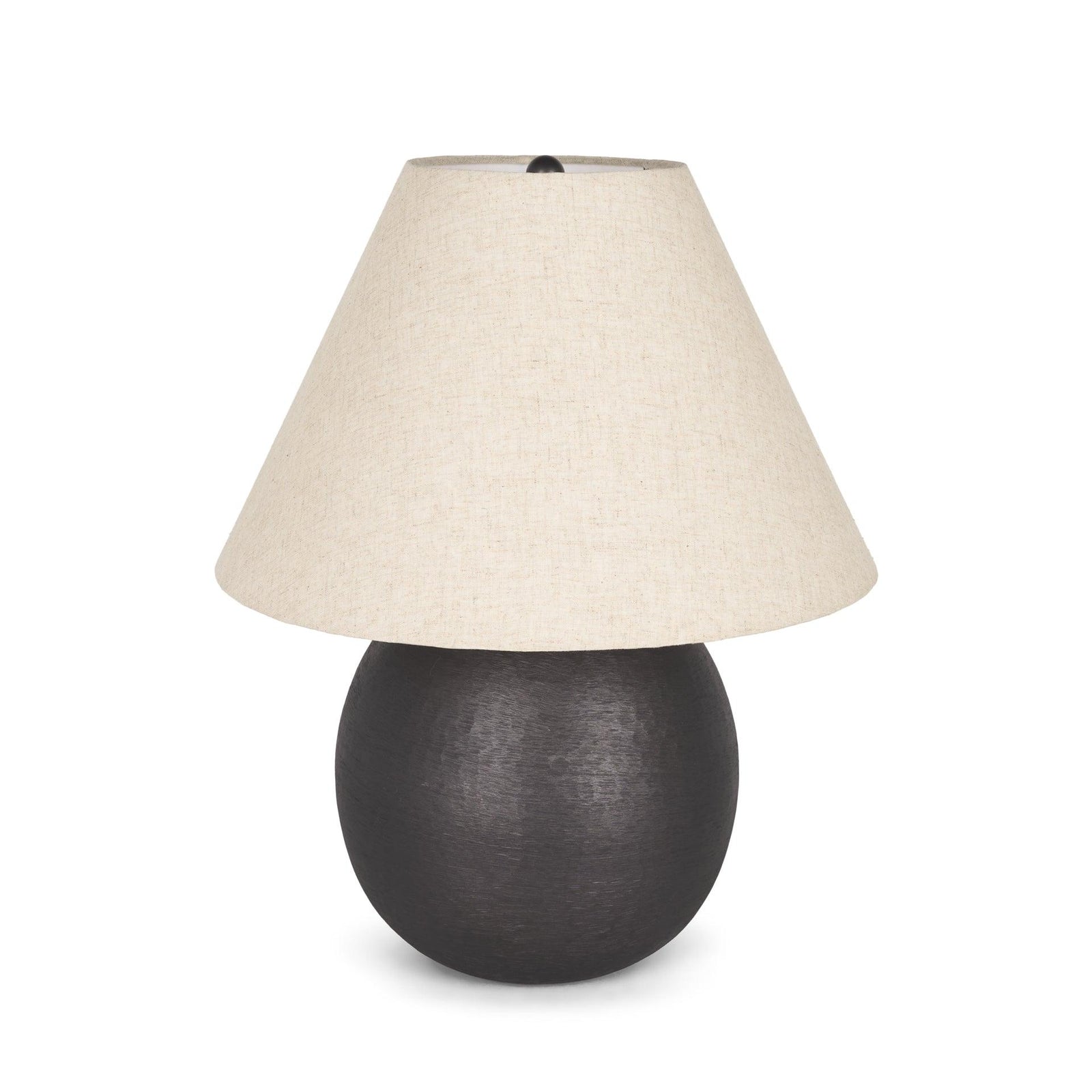 Mercana Sadiyah Black Brushed Metal w/ Beige Shade Table Lamp TABLE LAMPS