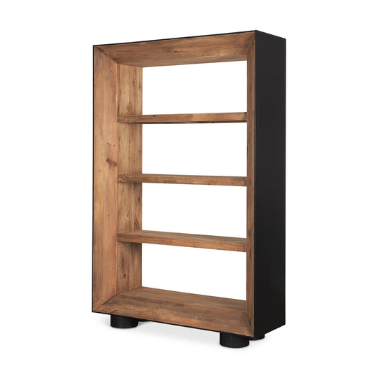 Mercana Tabor Natural Wood w/ Black Oak Frame Bookcase BOOKCASES + SHELVES