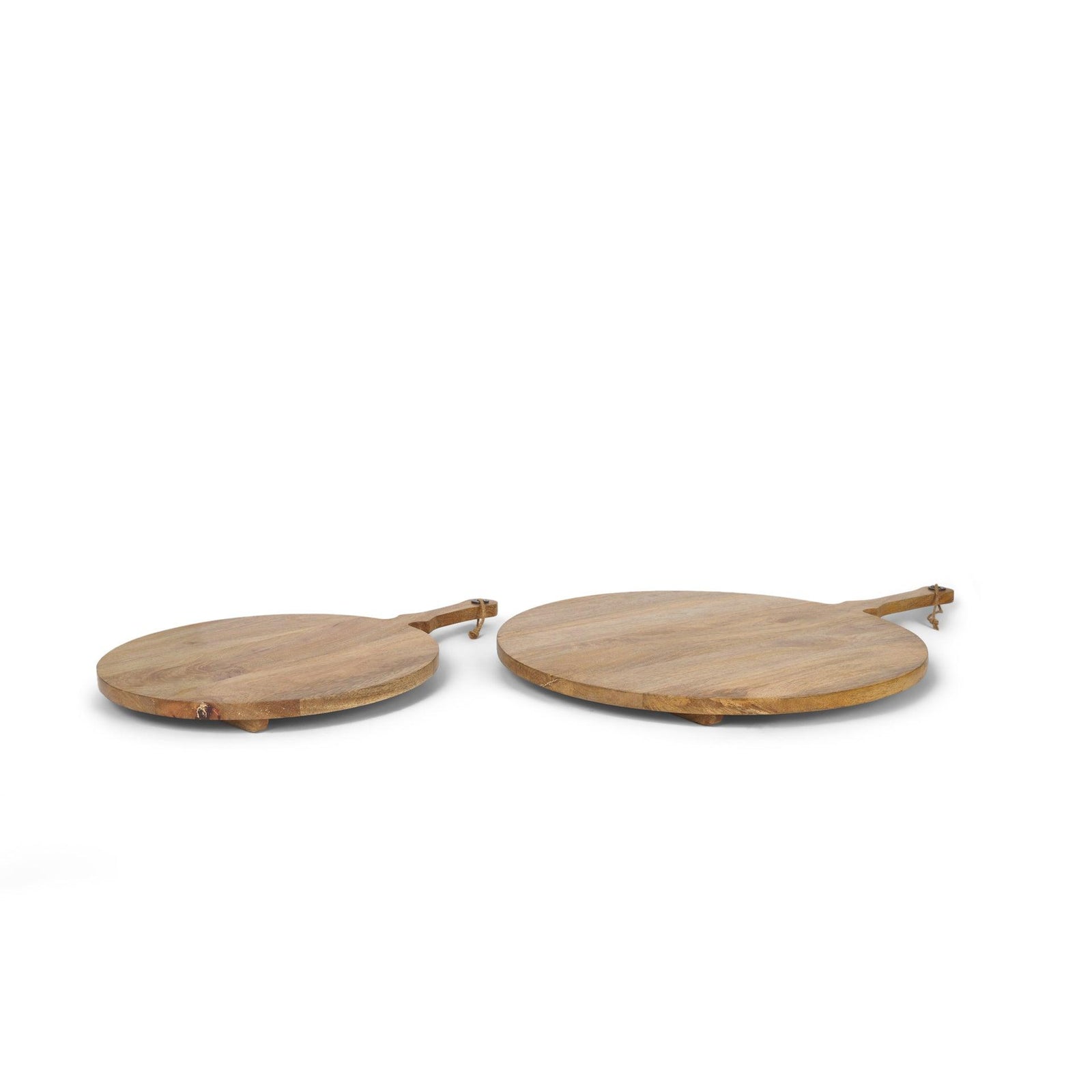 Mercana Karana Natural Solid Wood Round Serving Boards DECORATIVE TRAYS, PLATES, + BOWLS