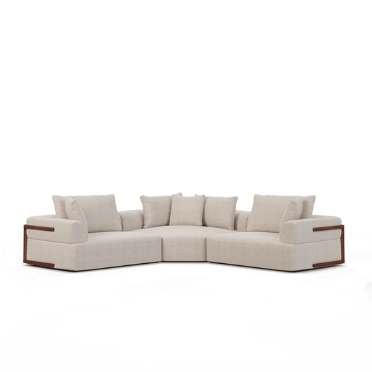 Mercana Warner Oatmeal 3 Piece Sofa Set W/Corner Piece SOFAS + SECTIONALS