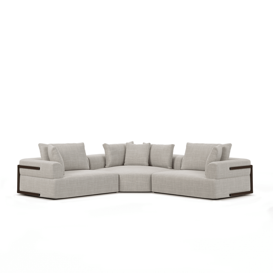 Mercana Warner Gray 3 Piece Sofa Set w/Corner Piece SOFAS + SECTIONALS