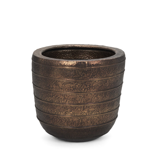 Aivana Large Antiqued Gold Metal Floor Vase