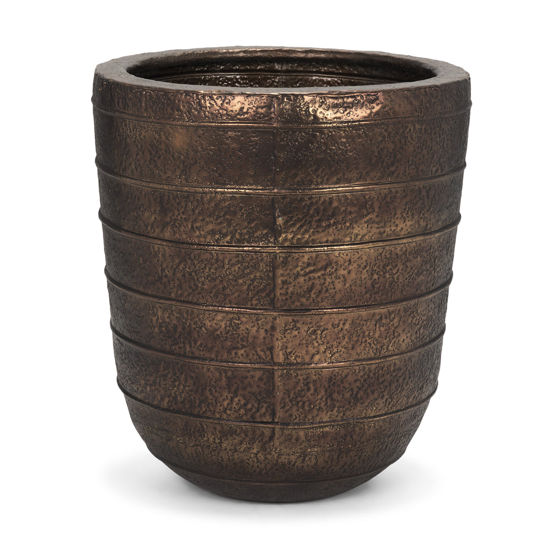 Aivana Extra Large Antiqued Gold Metal Floor Vase