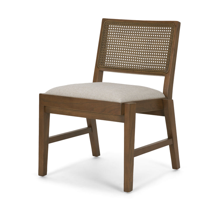Reid Framed Black Cane Black Leather Dining Chair