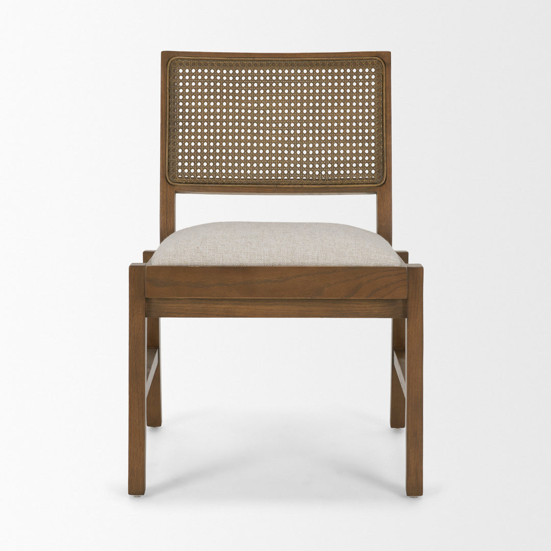 Reid Framed Black Cane Black Leather Dining Chair