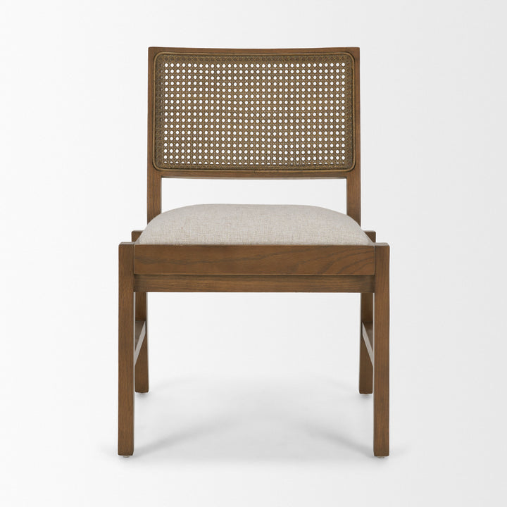 Reid Framed Black Cane Black Leather Dining Chair