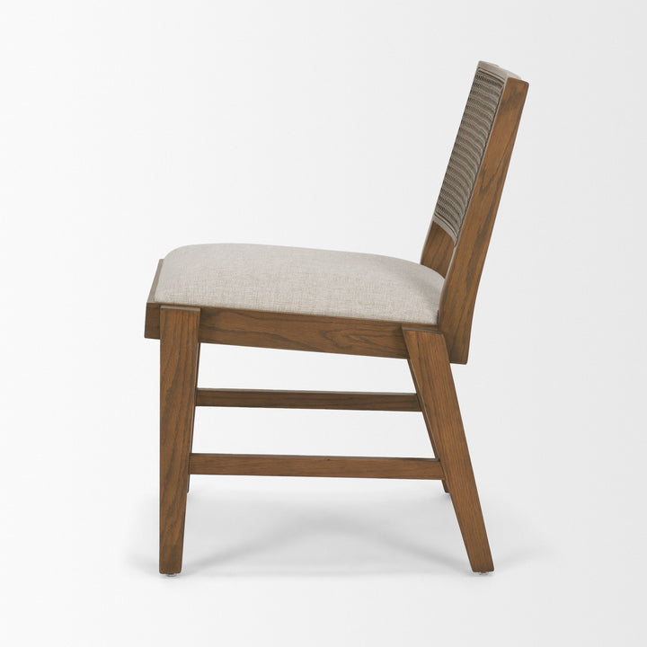 Reid Framed Black Cane Black Leather Dining Chair