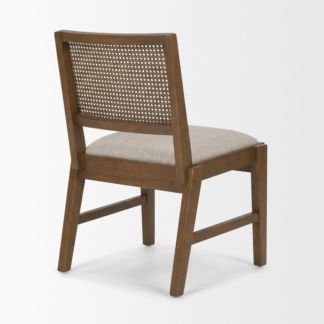 Reid Framed Black Cane Black Leather Dining Chair