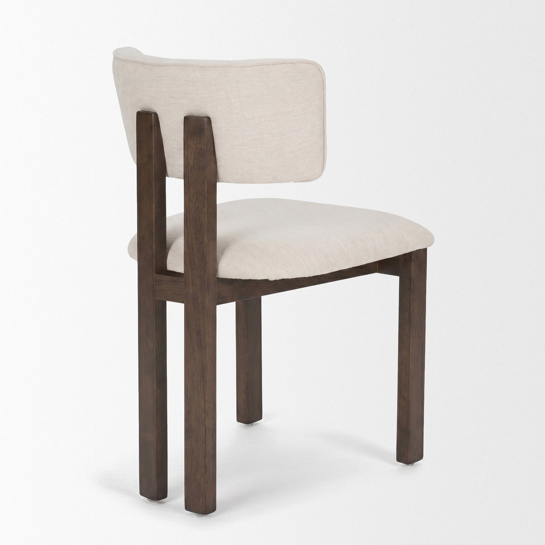 Soho Curved Open Back Cream Chenille Tripod Frame Dining Chair