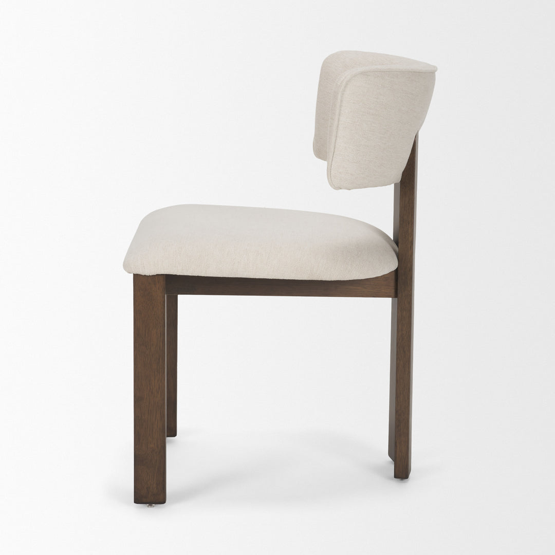 Soho Curved Open Back Cream Chenille Tripod Frame Dining Chair