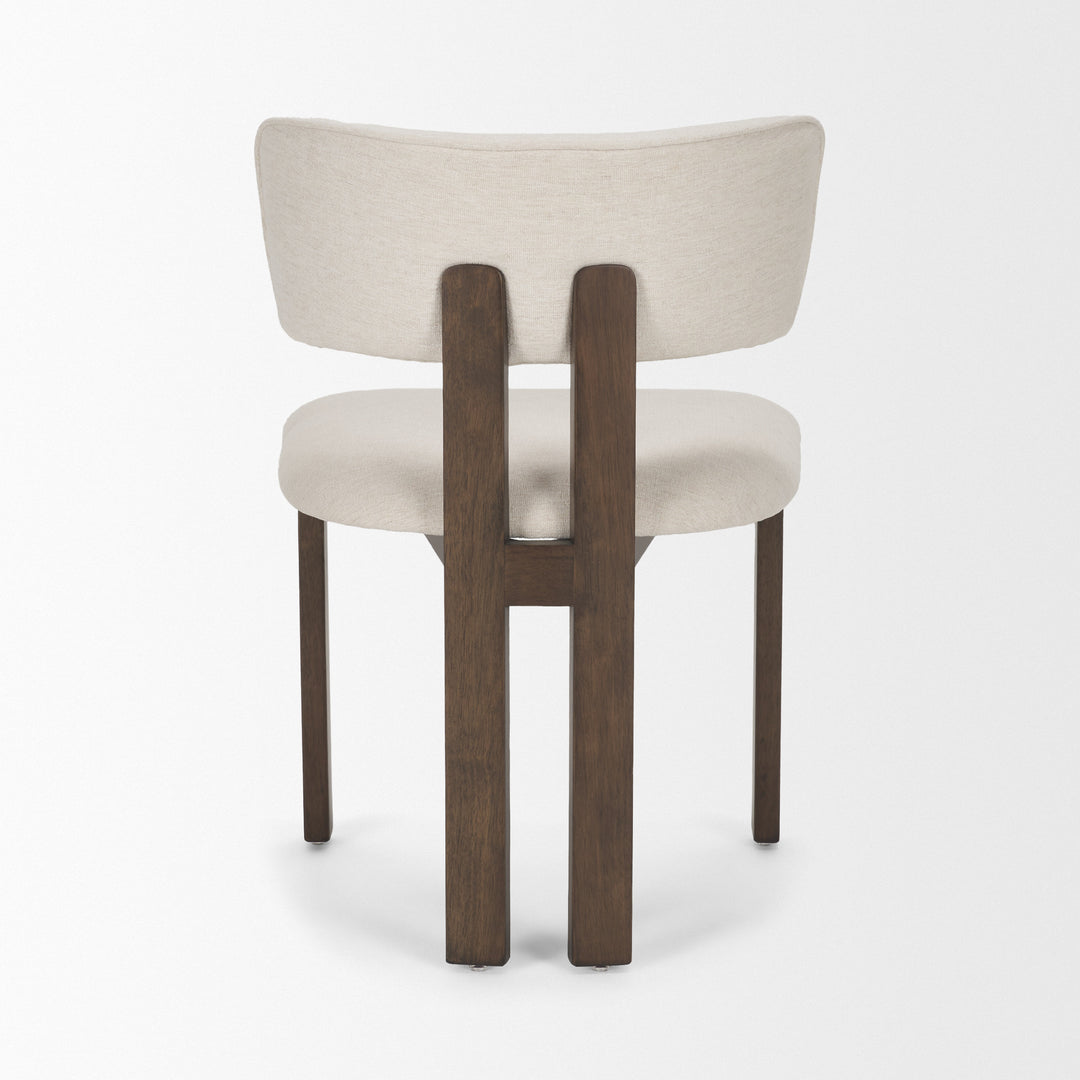 Soho Curved Open Back Cream Chenille Tripod Frame Dining Chair