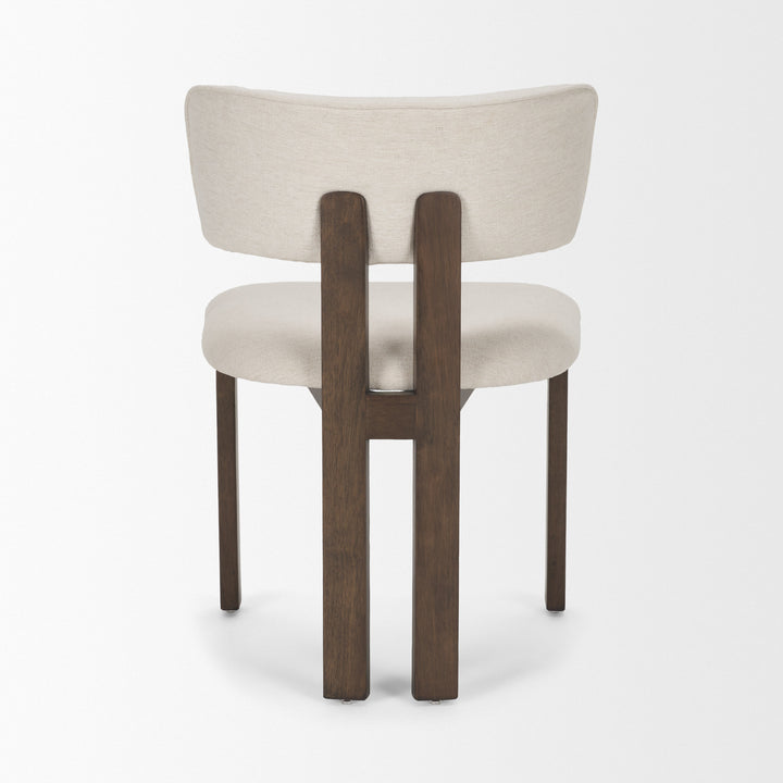 Soho Curved Open Back Cream Chenille Tripod Frame Dining Chair