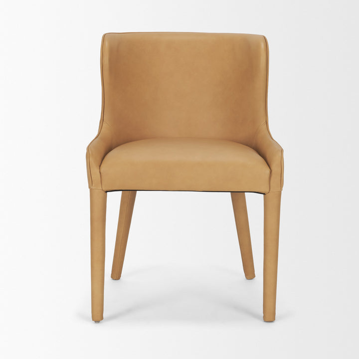 Nolan Slope Tan Leather Dining Chair
