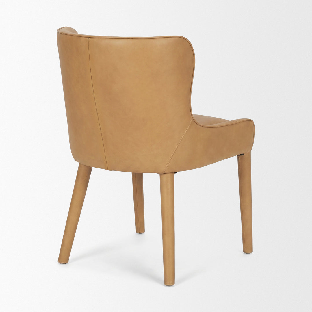 Nolan Slope Tan Leather Dining Chair
