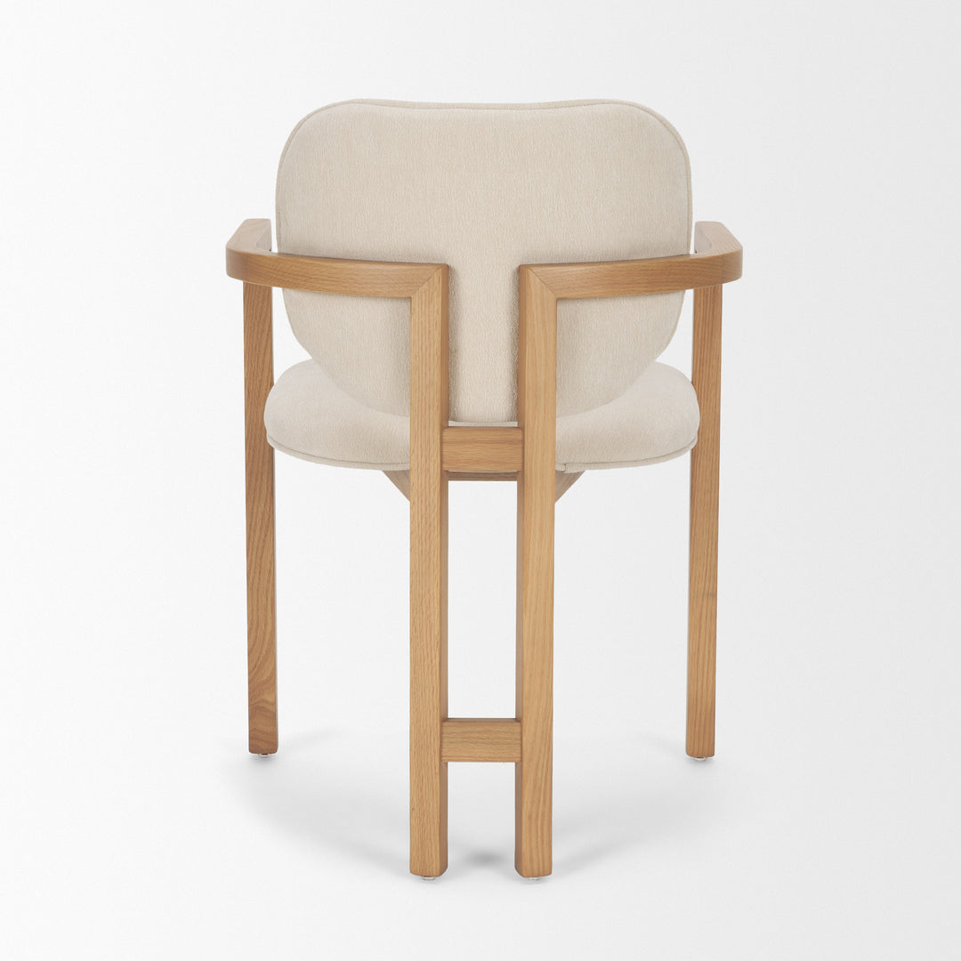 Carlisle Curved Back Cream Chenille Tripod Frame Dining Armchair
