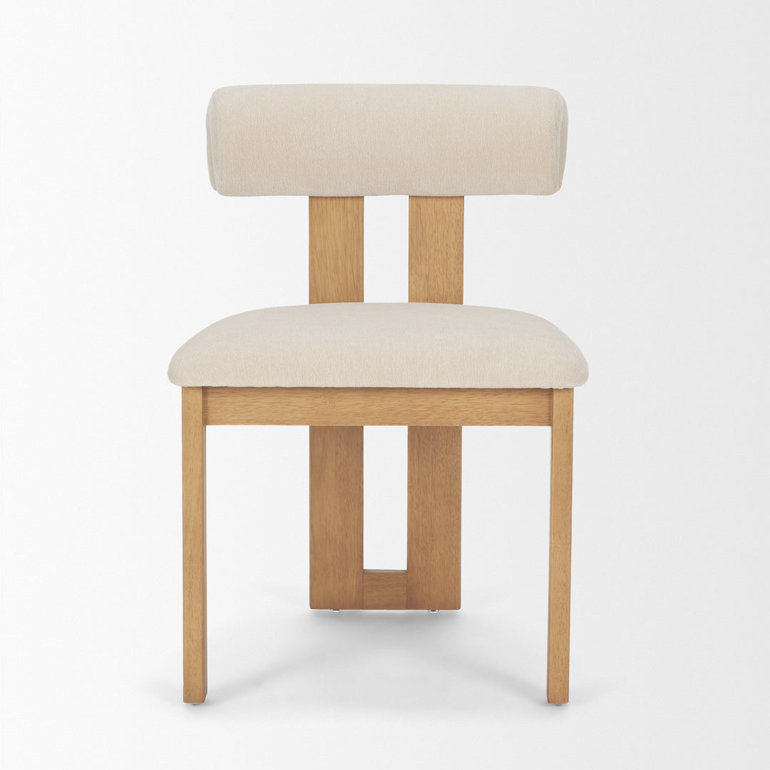 Tribeca Curve Open Back Cream Chenille Tripod Frame Dining Chair