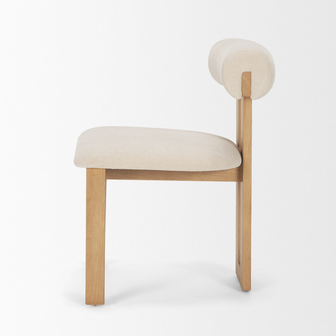 Tribeca Curve Open Back Cream Chenille Tripod Frame Dining Chair