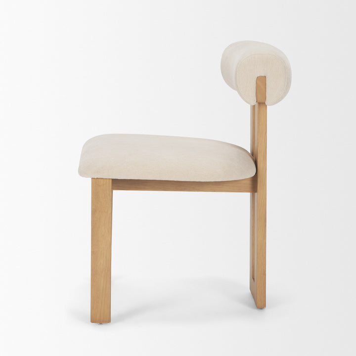 Tribeca Curve Open Back Cream Chenille Tripod Frame Dining Chair