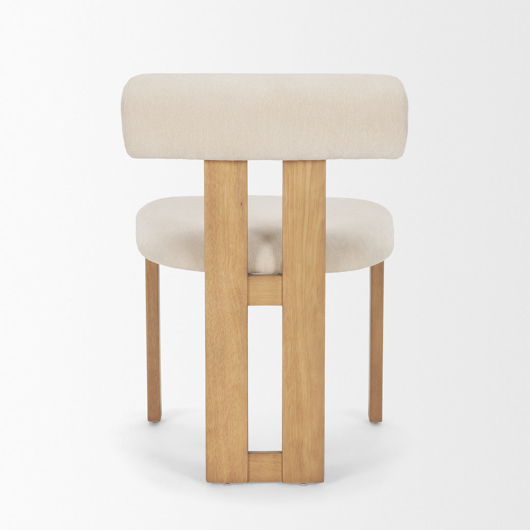 Tribeca Curve Open Back Cream Chenille Tripod Frame Dining Chair