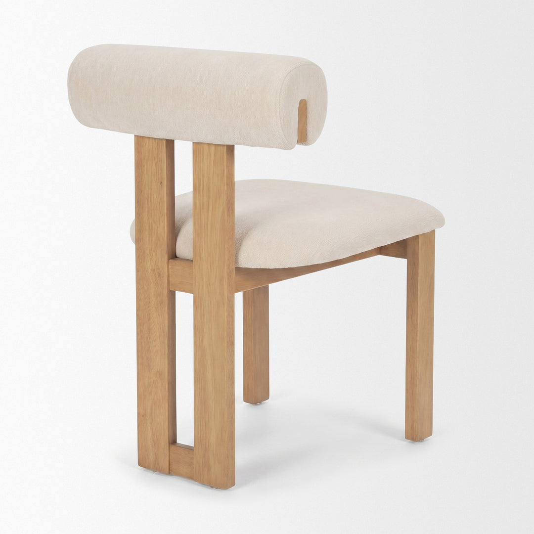 Tribeca Curve Open Back Cream Chenille Tripod Frame Dining Chair
