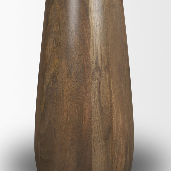 Allyson 32"  Round Medium Brown Wood w/Savar Pink Marble Top Bistro Table