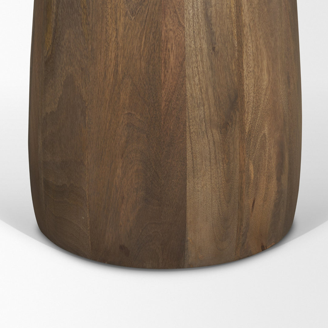 Allyson 32"  Round Medium Brown Wood w/Savar Pink Marble Top Bistro Table