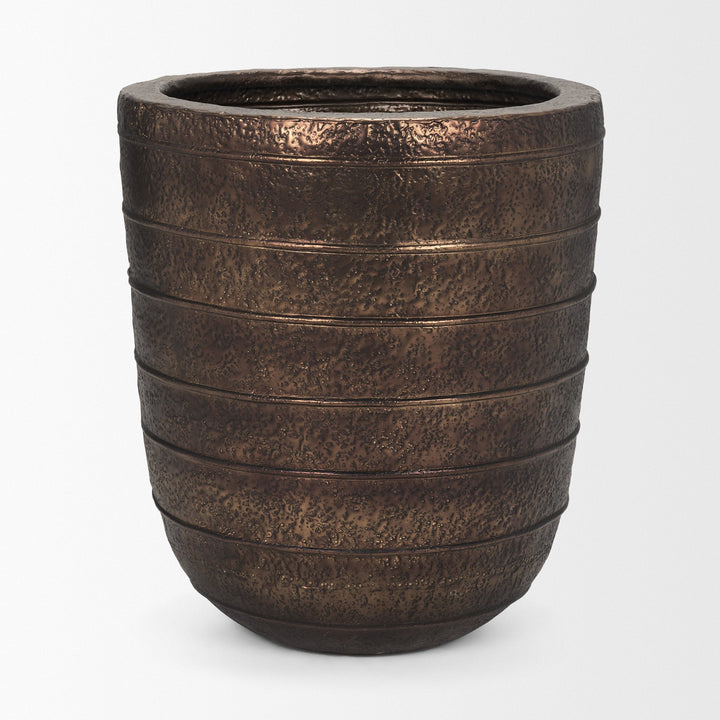 Aivana Extra Large Antiqued Gold Metal Floor Vase
