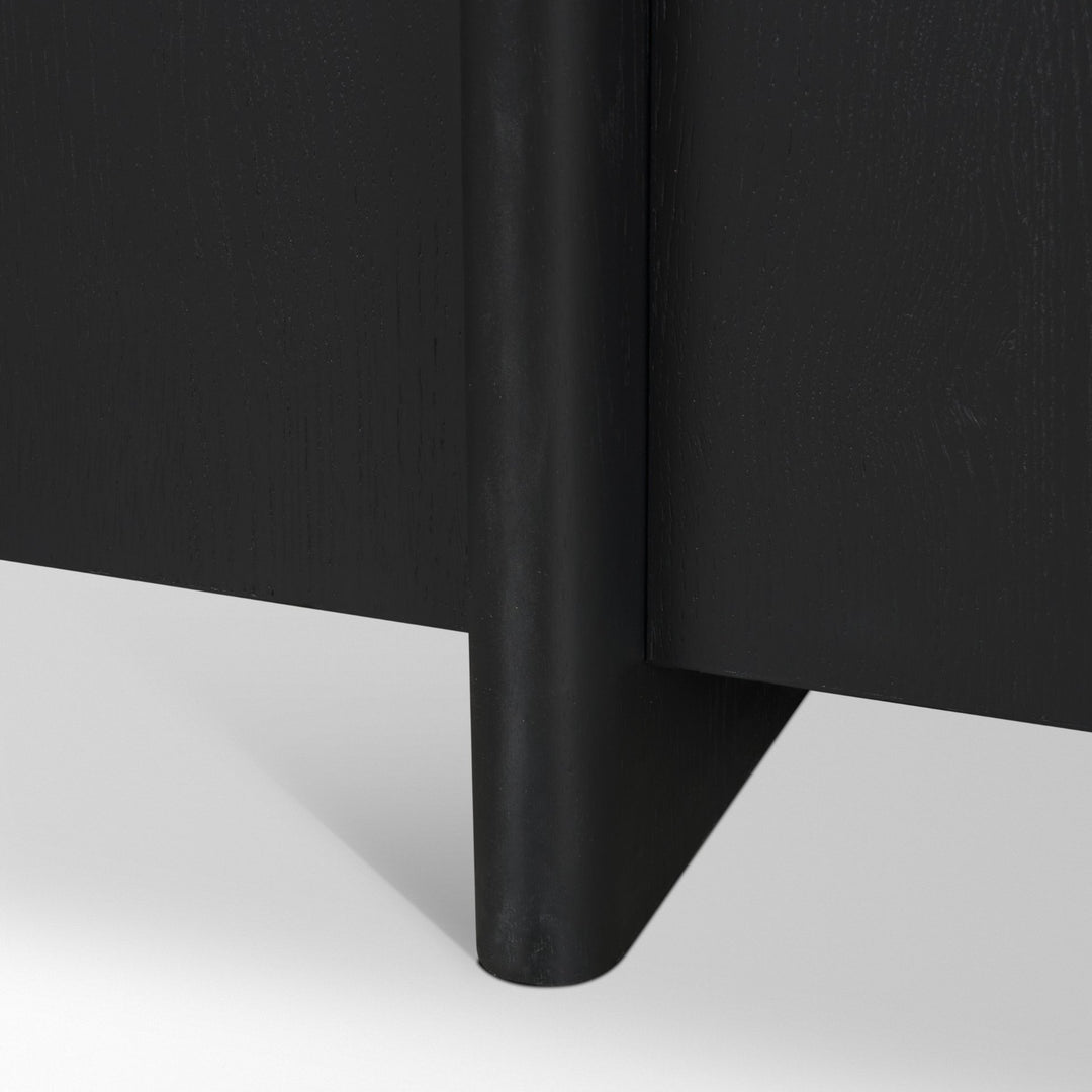 Rowan Black Oak Wood Closed 4 Door Sideboard