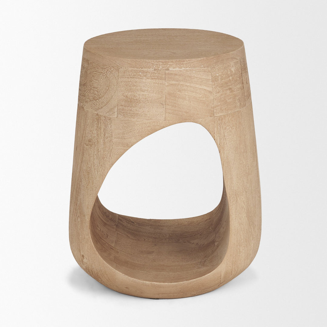 Cove Light Brown Sculptural Open Side Table