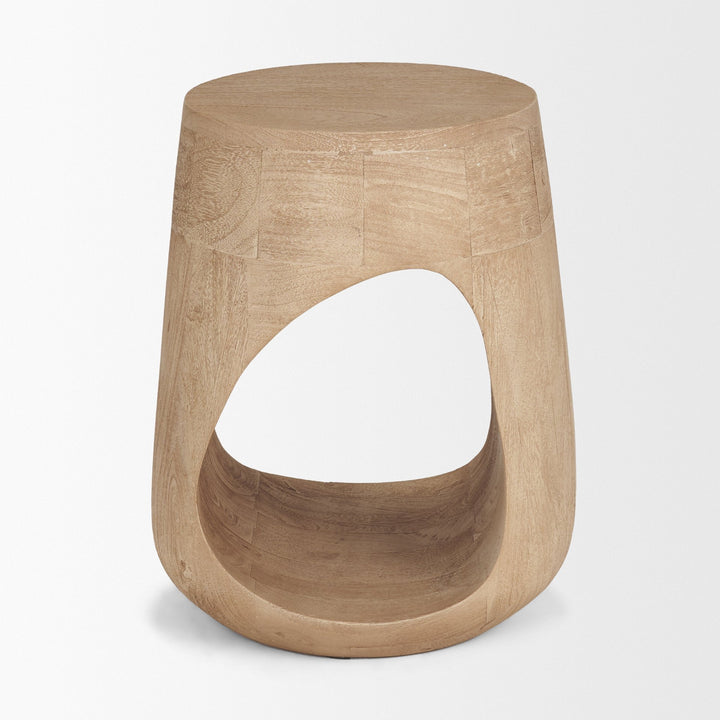 Cove Light Brown Sculptural Open Side Table