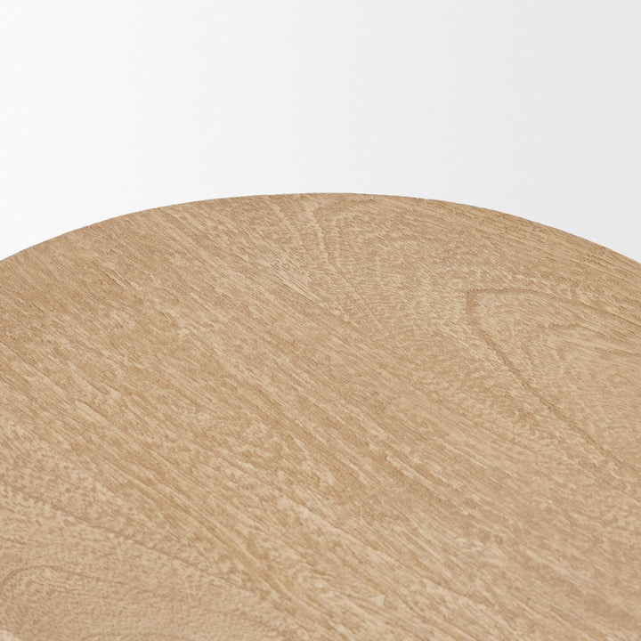 Cove Light Brown Sculptural Open Side Table