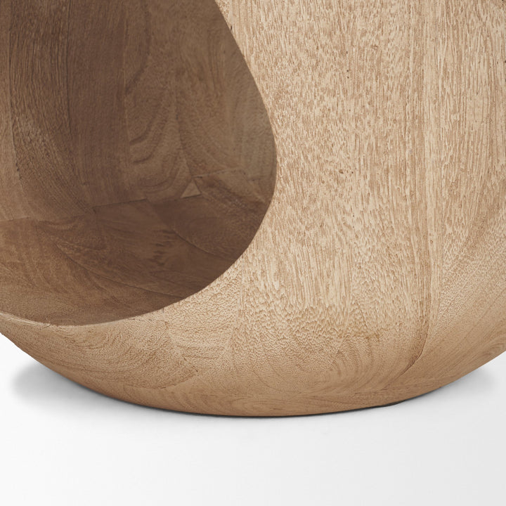 Cove Light Brown Sculptural Open Side Table
