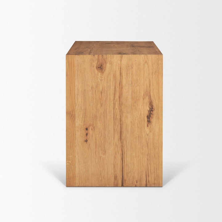 Belford 3-Drawer Light Brown Oak Wood Closed Nightstand