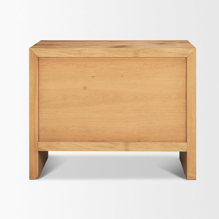 Belford 3-Drawer Light Brown Oak Wood Closed Nightstand