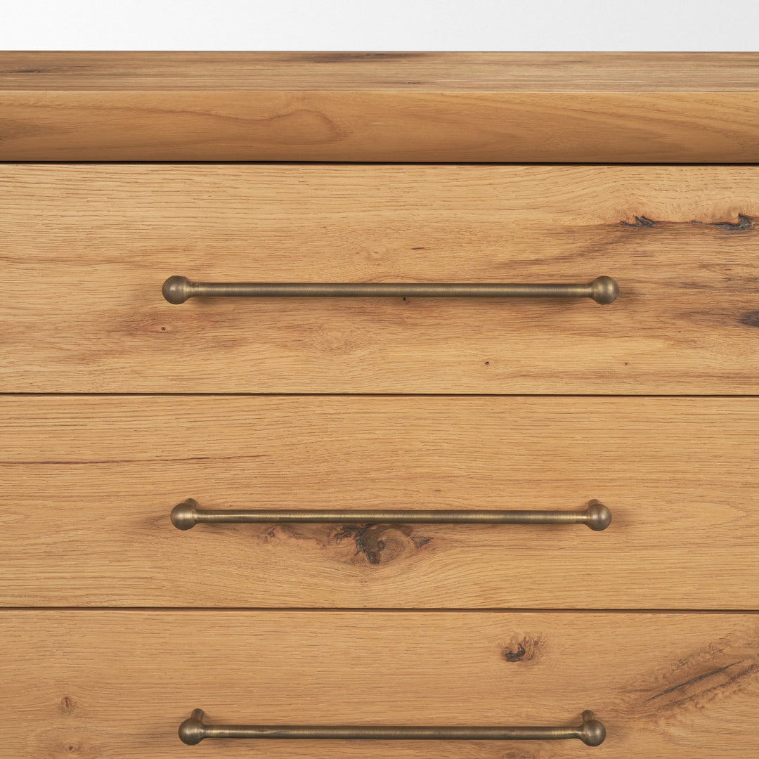 Belford 3-Drawer Light Brown Oak Wood Closed Nightstand