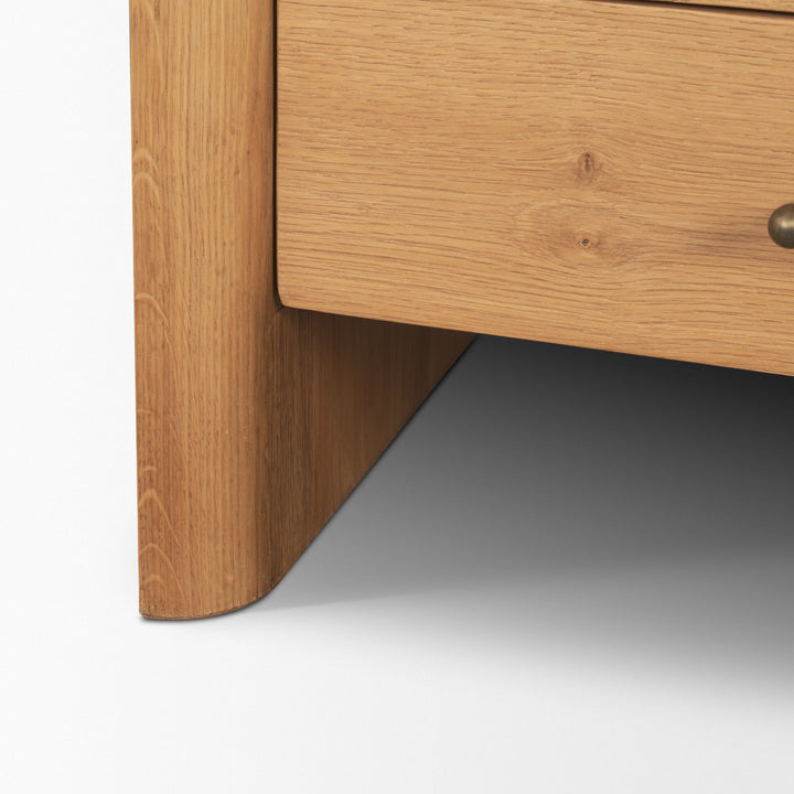 Belford 3-Drawer Light Brown Oak Wood Closed Nightstand