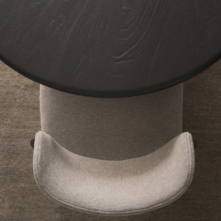 Atlas 42" Black Wood Stacked Pedestal Base Round Dining Table 