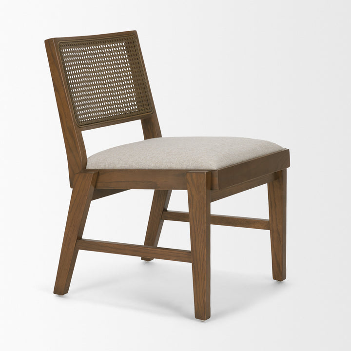 Reid Framed Black Cane Black Leather Dining Chair