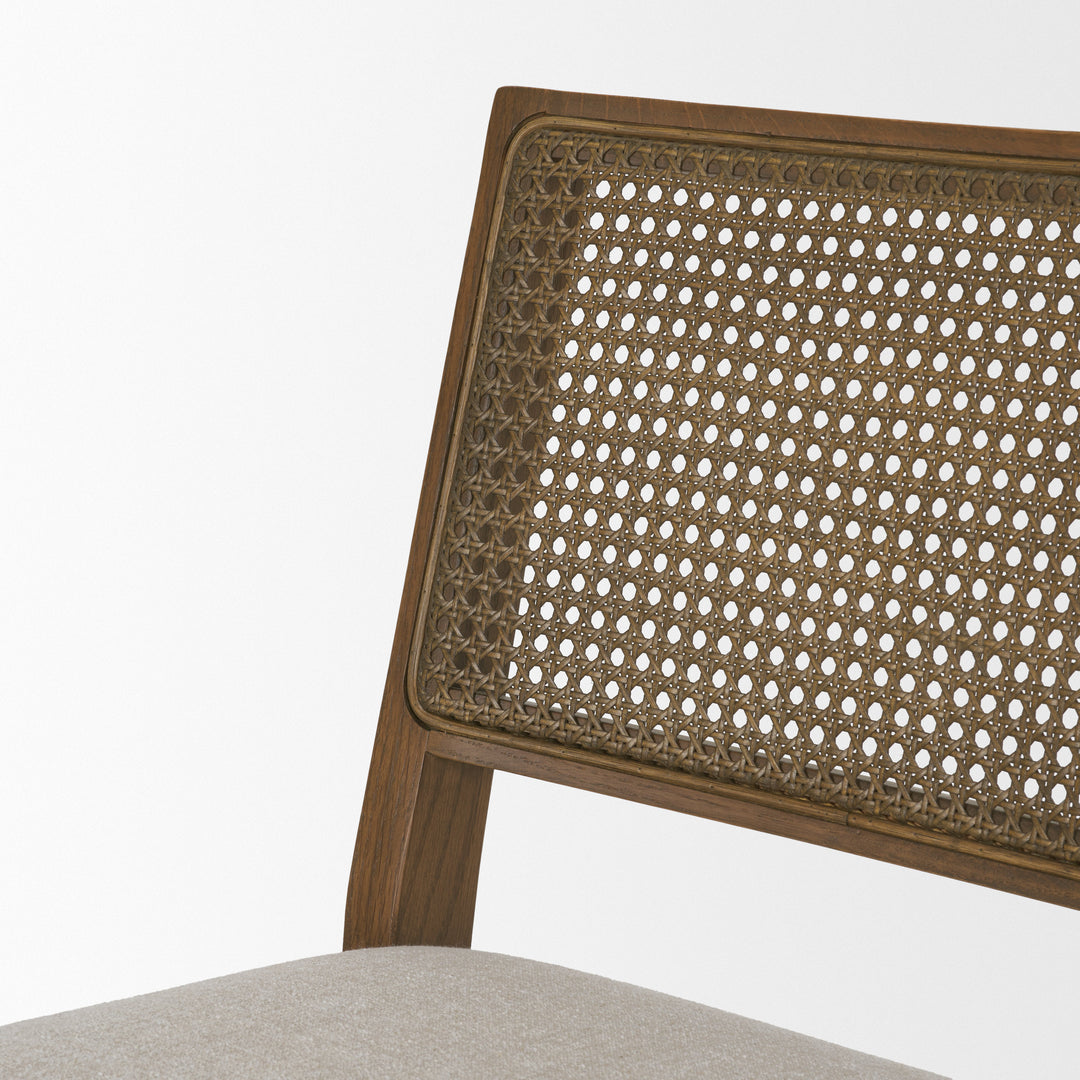 Reid Framed Black Cane Black Leather Dining Chair