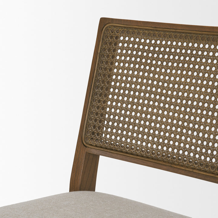 Reid Framed Black Cane Black Leather Dining Chair
